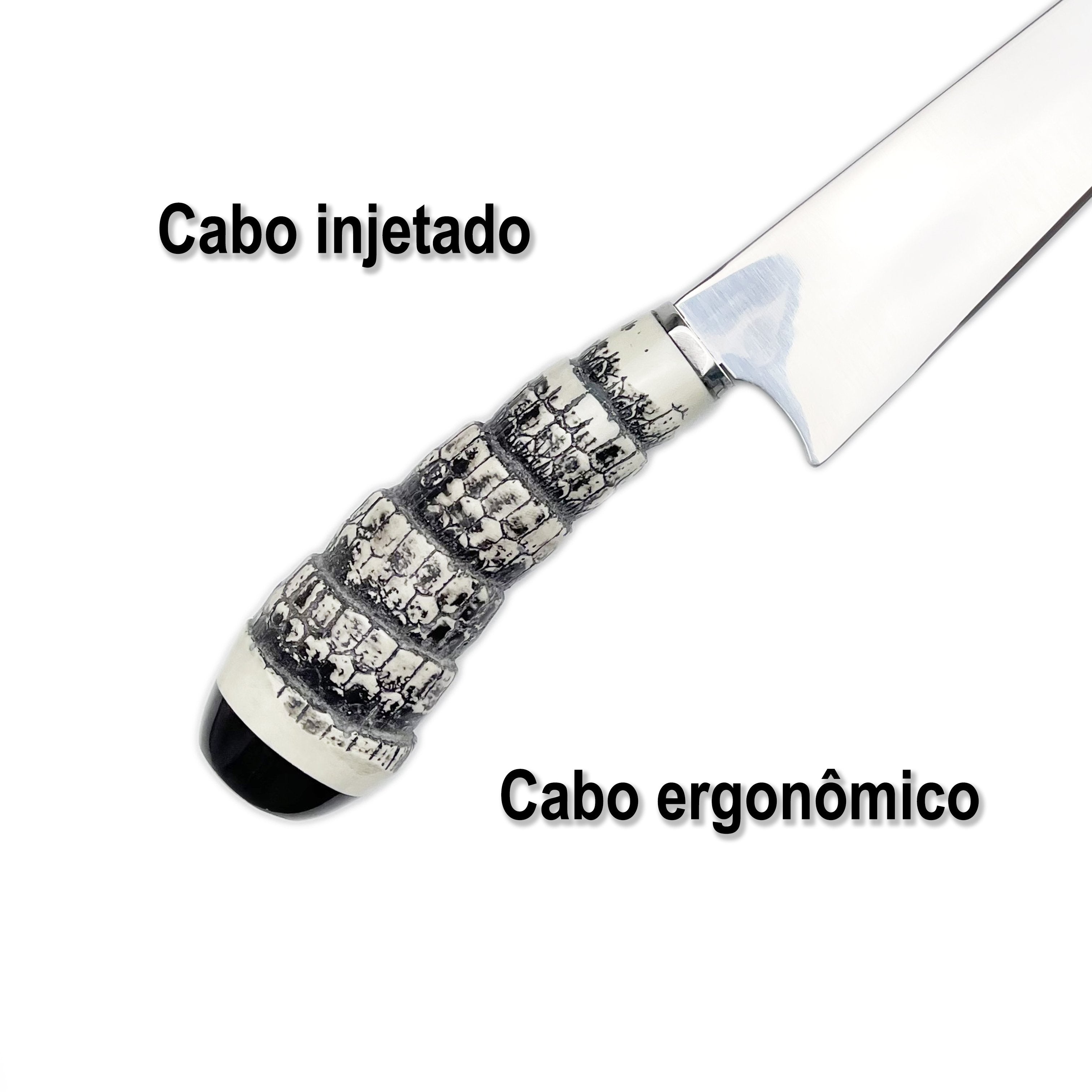 Faca Churrasco Artesanal 8" Campeira Cabo-Rabo Tatu