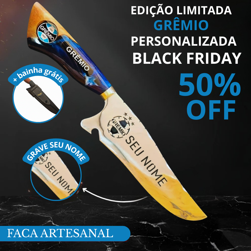 Faca De Churrasco Do Grêmio - Personalizada